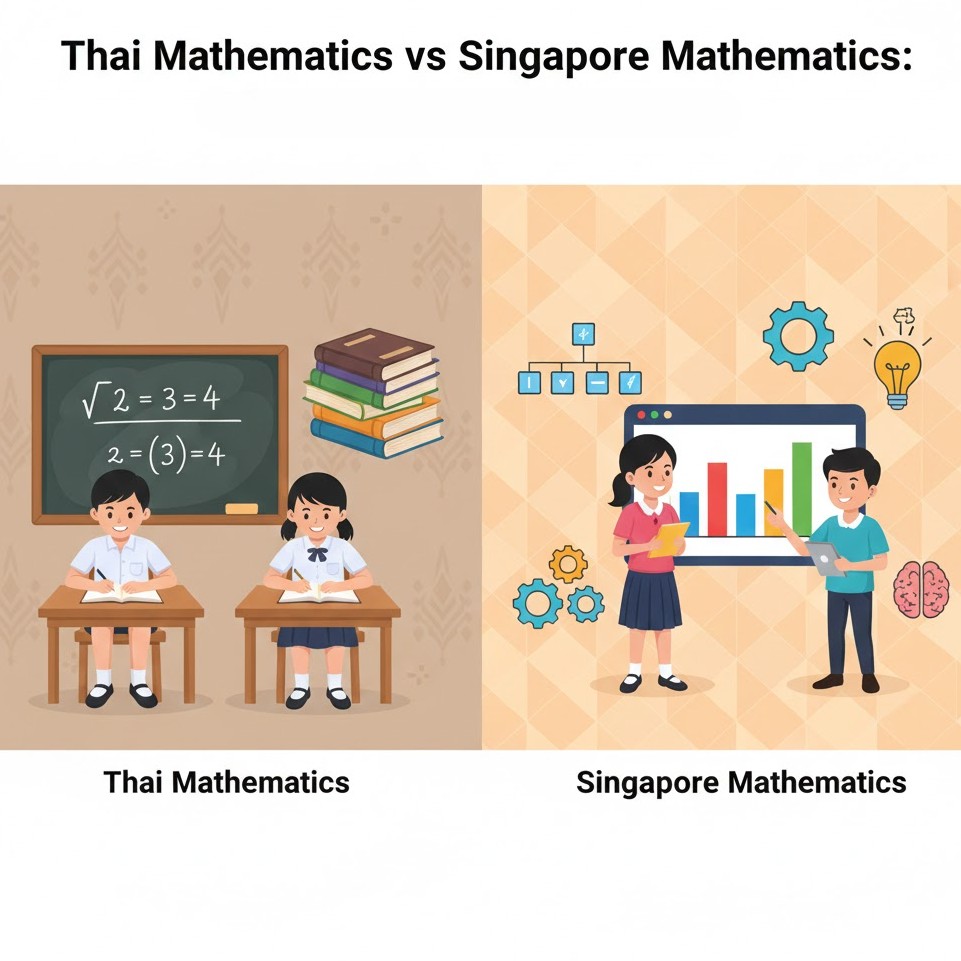 คณิตศาสตร์ไทย กับ คณิตศาสตร์สิงคโปร์: เจาะลึกความต่างที่ทำให้เด็ก "คิดเป็น" มากกว่าแค่ "ทำได้"