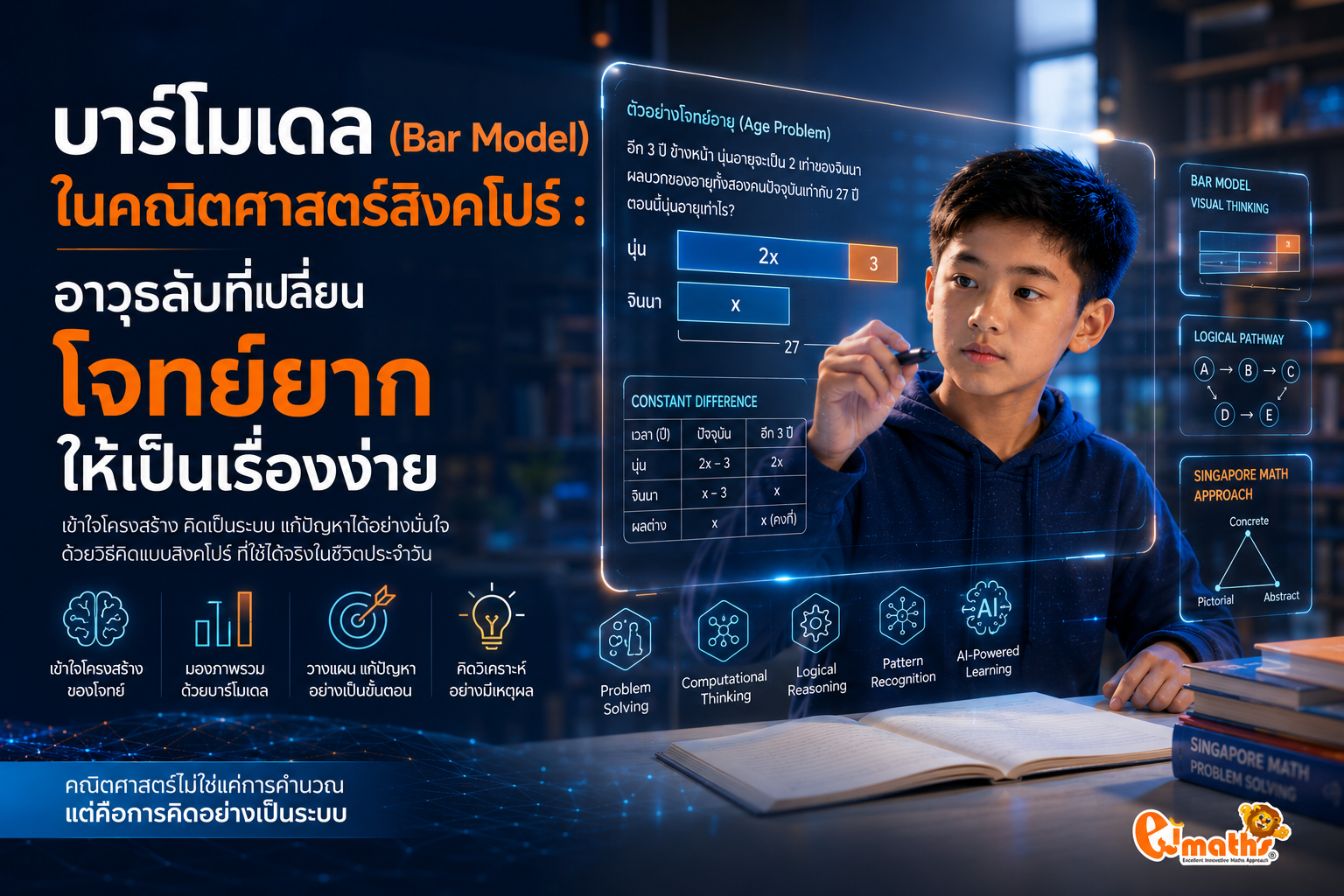 บาร์โมเดล (Bar Model) ในคณิตศาสตร์สิงคโปร์ : อาวุธลับที่เปลี่ยนโจทย์ยากให้เป็นเรื่องง่าย